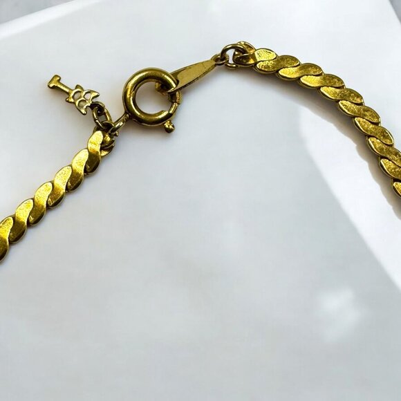Vintage Trifari Long Gold Tone Snake Chain Necklace - Picture 4 of 4
